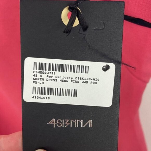 NWT 4SI3NNA Soren Sleeveless Side Slit Dress Neon Pink Size XS New With Tag Midi - Picture 6 of 9